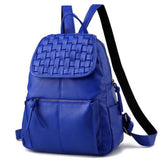 <bold>Casual Backpack <br>Vegan-Leather Fashion Backpack sapphire Blue - strapsandbrass.com