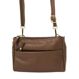 <bold>Crossbody / Shoulder Bag  <br>Vegan-Leather Handbag taupe - strapsandbrass.com
