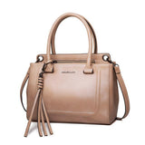 <bold>Top-Handle / Tote  Bag  <br>Vegan-Leather Handbag Taupe - strapsandbrass.com