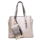 Tote / Shoulder Bag  <br>Vegan-Leather Handbag White - strapsandbrass.com