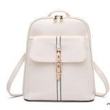 <bold>Fashion Backpack<bold> <br>Vegan-Leather Fashion Backpack White - strapsandbrass.com