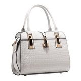 <bold>Top-Handle / Crossbody Bag <br>Vegan-Leather Handbag White - strapsandbrass.com