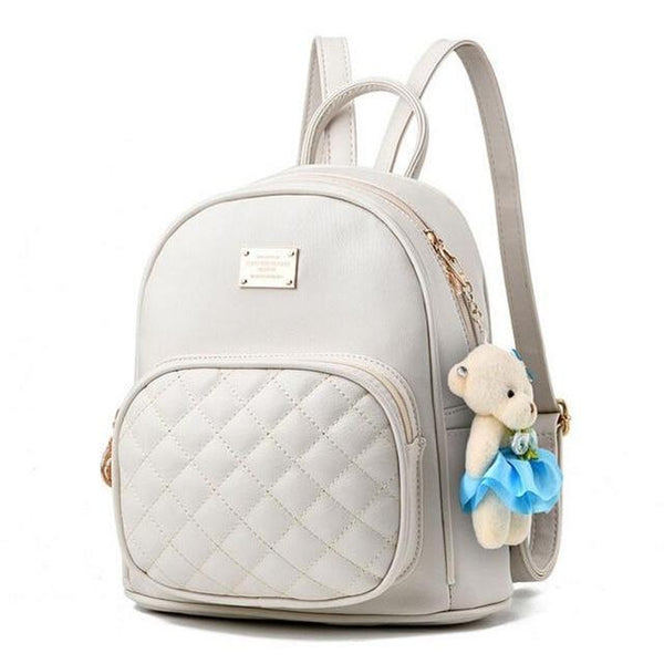 <bold>Youth Fashion Backpack  <br>Vegan-Leather Fashion Backpack White backpack - strapsandbrass.com