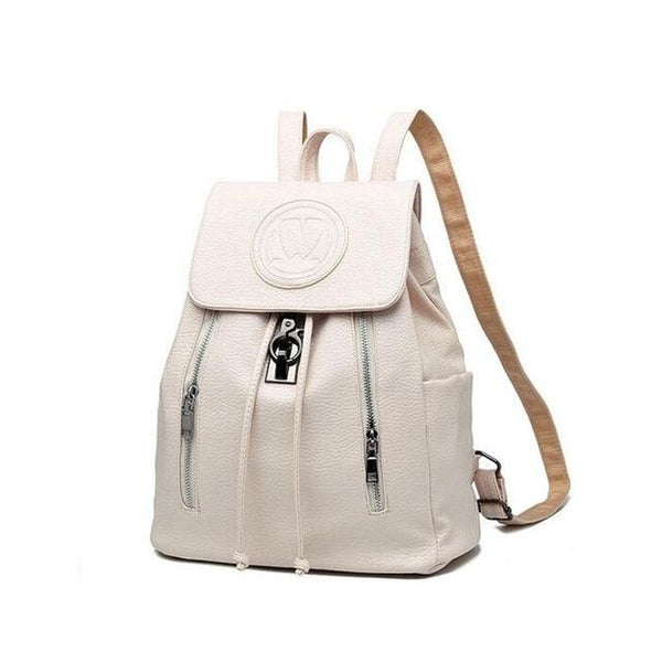 <bold>Fashion Backpack <br>Vegan-Leather Fashion Backpack White backpack - strapsandbrass.com