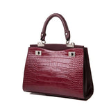 <bold>Top-Handle / Tote Bag  <br>Vegan-Leather Handbag Red - strapsandbrass.com