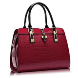 <bold>Top-Handle / Crossbody Bag <br>Genuine-Leather Handbag Red - strapsandbrass.com
