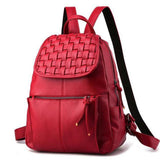 <bold>Casual Backpack <br>Vegan-Leather Fashion Backpack Redbackpack - strapsandbrass.com
