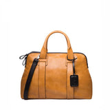 <bold>Top-Handle / Tote Bag  <br>Vegan-Leather Handbag Yellow - strapsandbrass.com