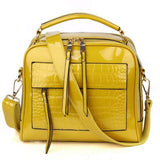 <bold>Top-Handle  / Tote Bag  <br>Vegan-Leather Handbag Yellow women handbag - strapsandbrass.com